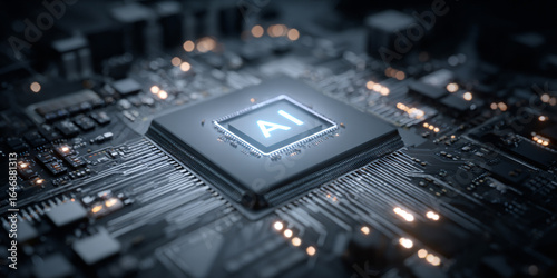 Procesador de inteligencia artificial con la palabra 