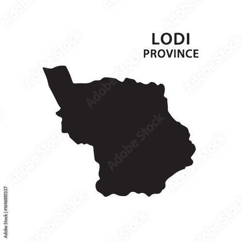 Lodi Province Black Silhouette Map