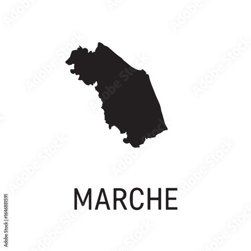 Marche Region Silhouette Map Vector