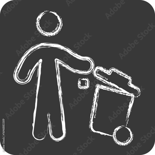 Icon Litter. related to Waste symbol. chalk Style. design editable