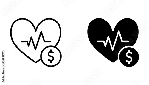 Emergency fund icon set. Emergency fund, savings, financial emergency on white background