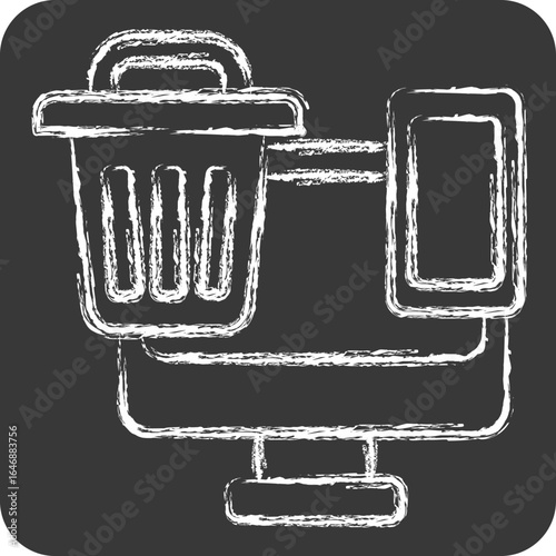 Icon E Waste. related to Waste symbol. chalk Style. design editable