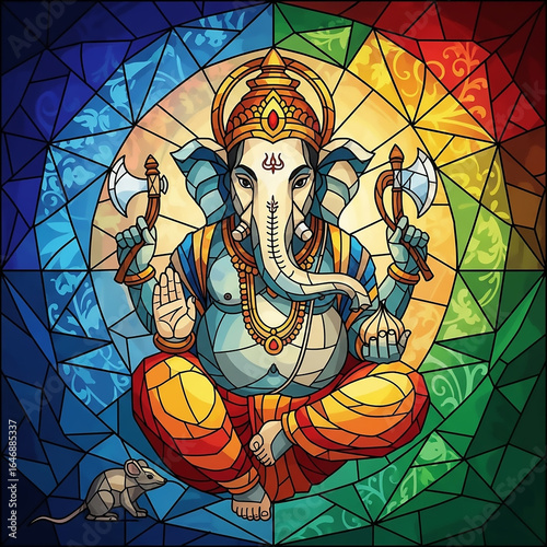 Lord Ganesha in a Colorful ...