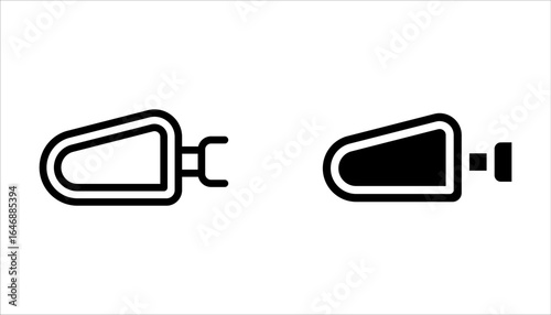 Car rearview mirror icon set. Internal backview safety mirror symbol on white background
