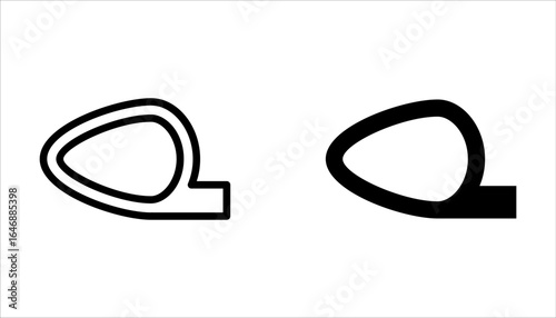 Car rearview mirror icon set. Internal backview safety mirror symbol on white background