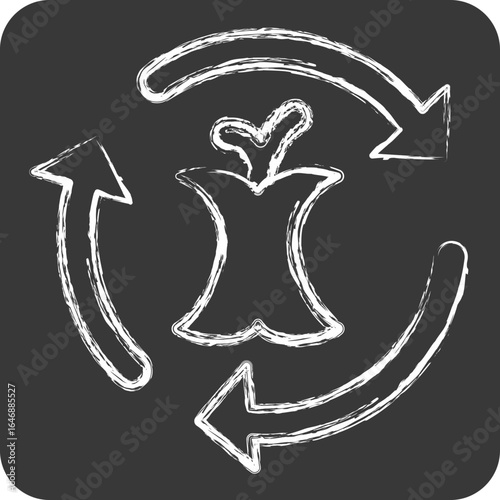 Icon Composting. related to Waste symbol. chalk Style. design editable