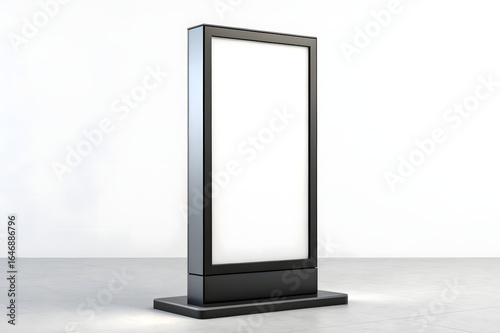 Modern digital signage display standing tall, ready for your impactful advertising or informational content.