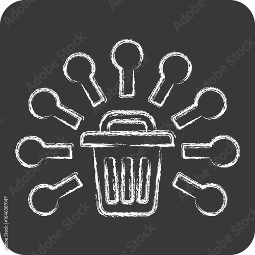 Icon Waste Management. related to Waste symbol. chalk Style. design editable