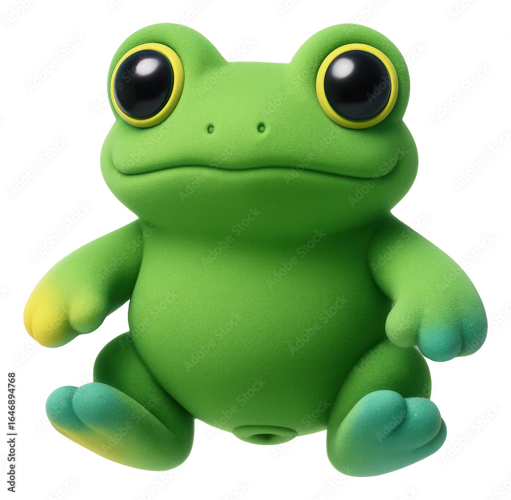 Obraz premium Soft squeaky toy shaped like a colorful frog, great for a baby's nursery in a city apartment.