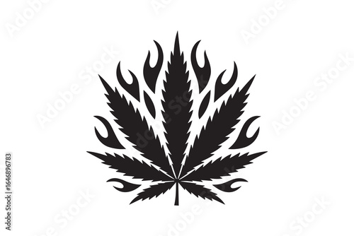 cannabis leaf silhouette  vector
