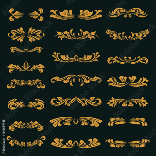 Vintage Ornamental Border Elements Vector Artwork