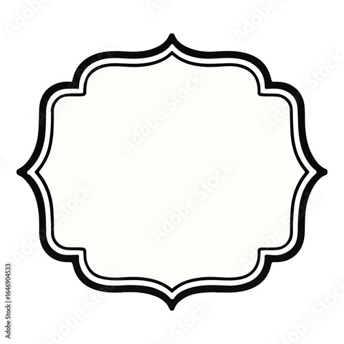 Elegant Double Lined Ornamental Frame with Curvy Edges and Vintage Charm for Invitations and Creative Design Projects