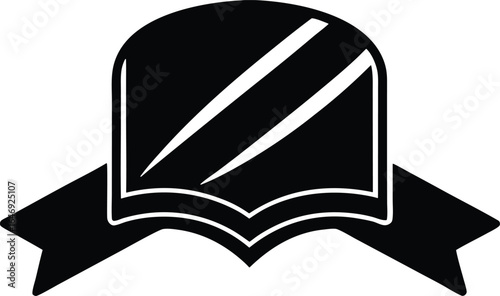Charity book ribbon vector icon.