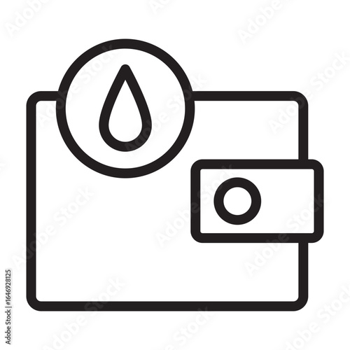 Waterproof Travel Wallet Vector Line Icon Design