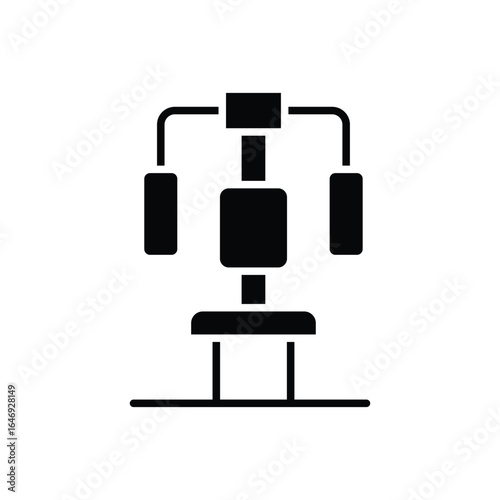 Butterfly gym machine icon. Simple solid style. Fitness, sport, training, equipment, power, strength, shoulder, chest, exercise concept. Silhouette, glyph symbol. Vector isolated design