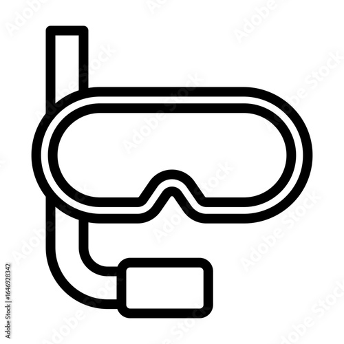 Waterproof Goggles Vector Line Icon Design
