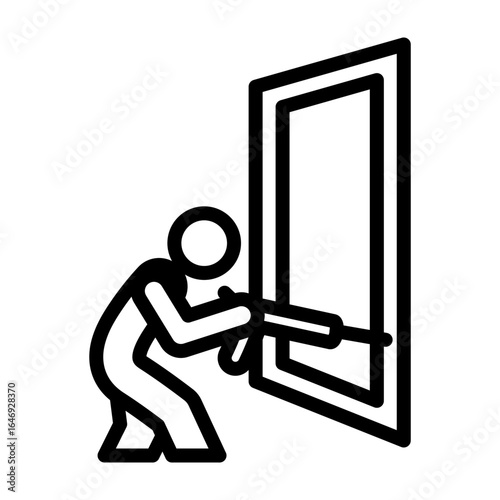 Waterproof Window Seal Vector Line Icon Design