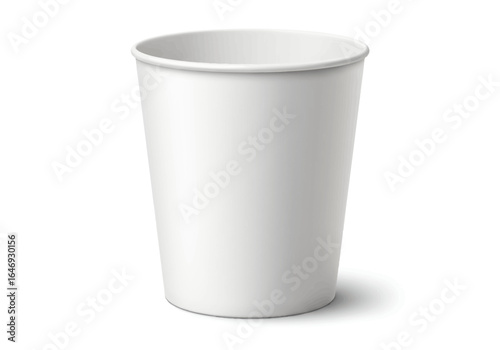 Wallpaper Mural A white paper cup stands with a rounded lip casting a soft shadow on a white surface Torontodigital.ca
