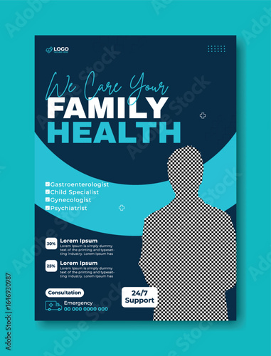 Medical Flyer Design Template for Family Health and Healthcare Services