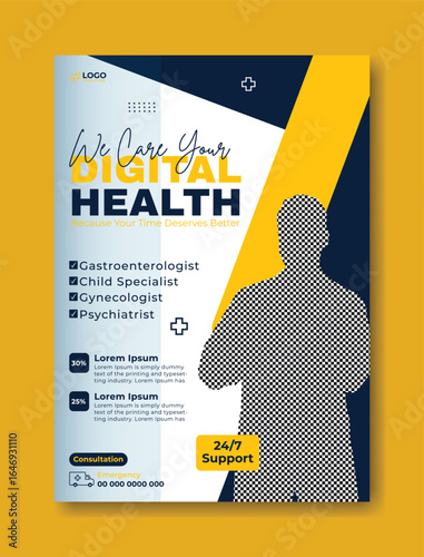 Modern Medical Clinic Flyer Design with Doctor and Specializations