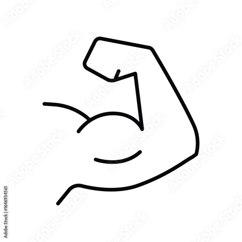 Arm icon. Simple outline style. Muscle, strong, power, protein, strength, bicep, man, hand, flex, body, muscular, exercise, health concept. Thin line symbol. Vector isolated design