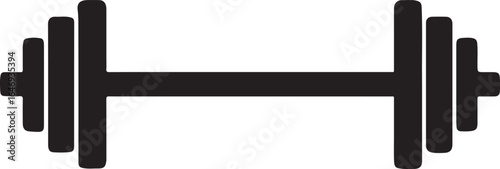 Barbell silhouette vector illustration of gym equipment for weightlifting, fitness training, and workout icons.