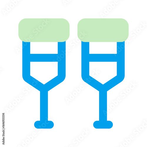 crutches duo tone icon