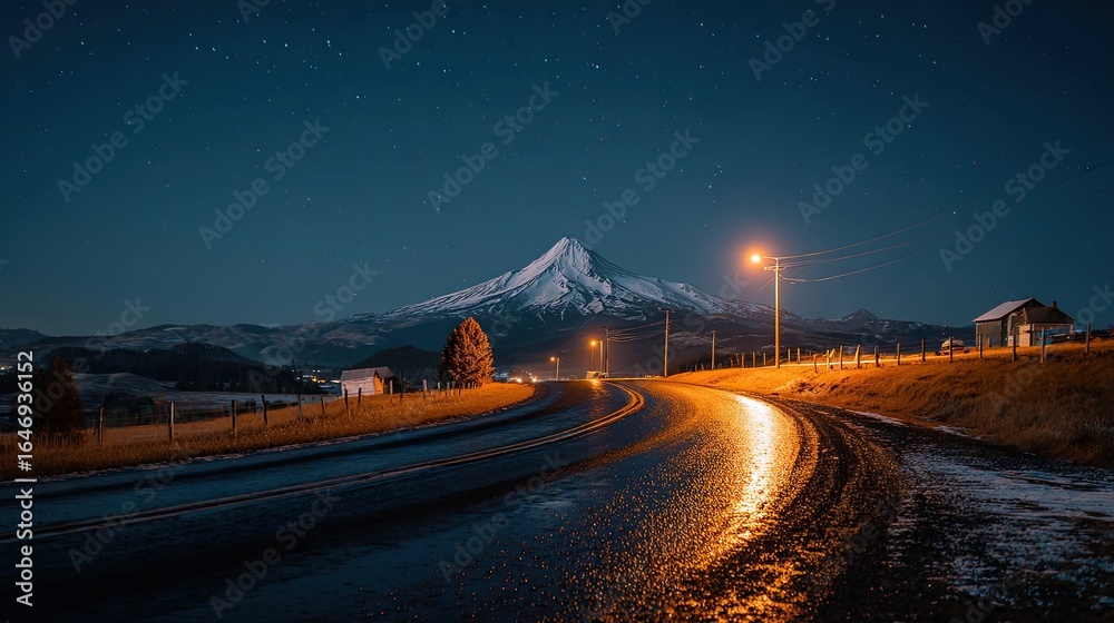 Fototapeta premium Mountain Peak at Dusk