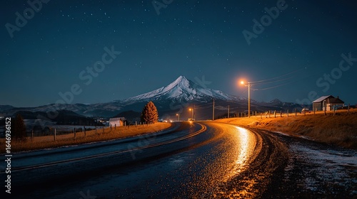 Mountain Peak at Dusk