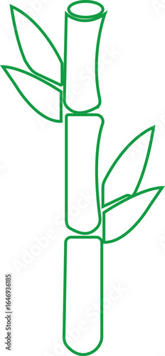 Bamboo Sugarcane line art icon. Design elements for social network and application. on transparent background.Sugarcane stalks vector illustration of fresh sugarcane plants for agriculture.