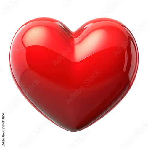 Soft Matte Red 3D Heart Icon - Gentle Affection and Understated Care Symbol