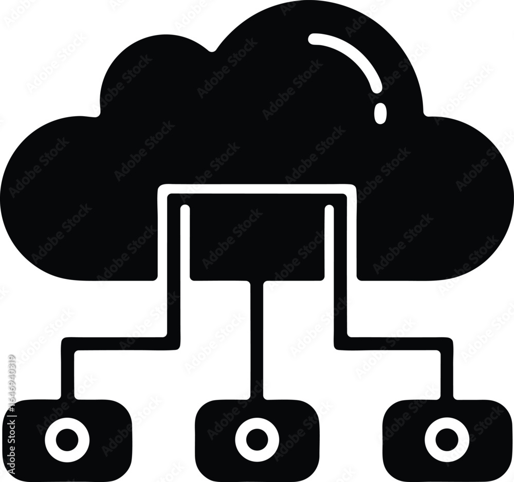 Obraz premium Cloud computing vector icon.