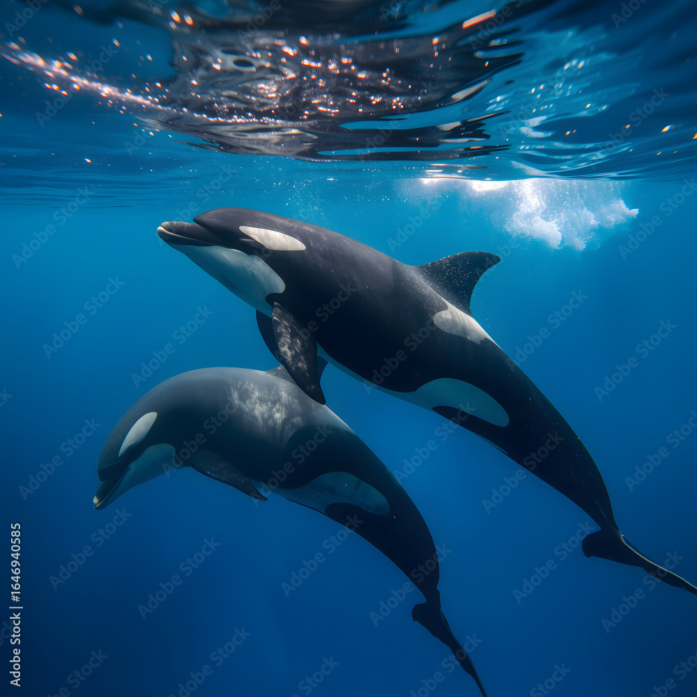 Fototapeta premium Orca dolphin in the water