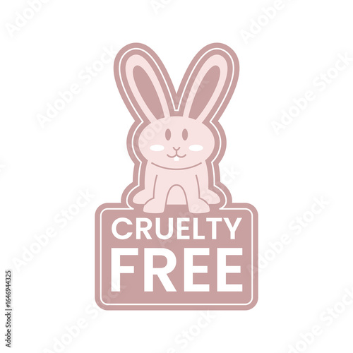 Elegant Cruelty Free Label with Soft Bunny Icon