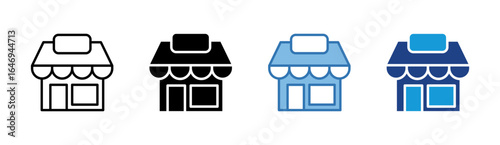 Retail Store icon set multiple style collection