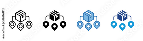 Distribution icon set multiple style collection