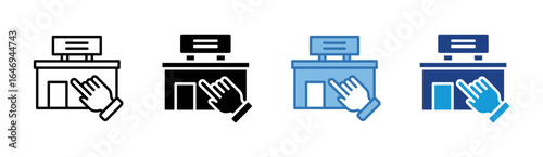 Store Location icon set multiple style collection