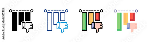 Negative Feedback icon set multiple style collection