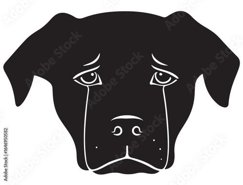  CRYING DOG FACE SILHOUETTE