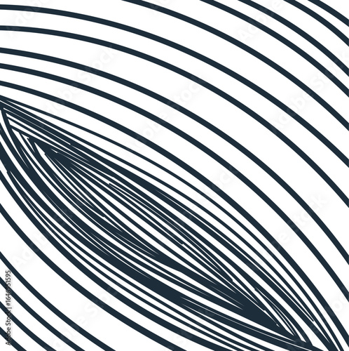 Striped texture with a thickening mass and arched lines.