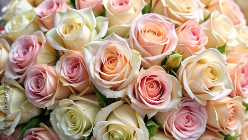 Soft pink and white roses bouquet