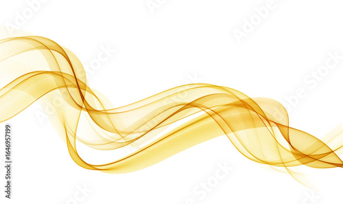 Abstract vector background, transparent waved lines. OIrange smoke wave.