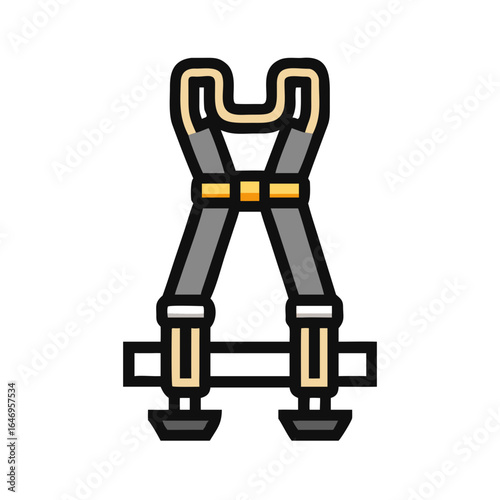 Safety harness for fall protection and work at height isolated on transparent background