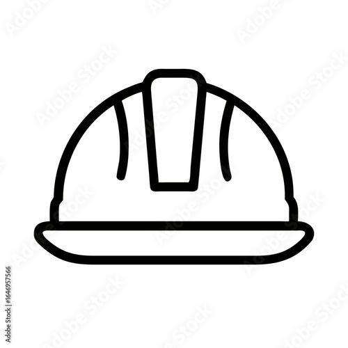Simple outline drawing of a hard hat safety helmet isolated on transparent background