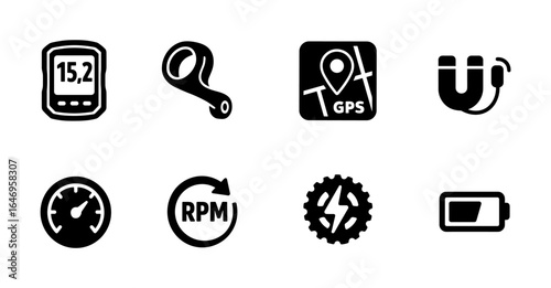 Cycling and fitness filled icon set. health, outdoor, exercise, bike icons collection