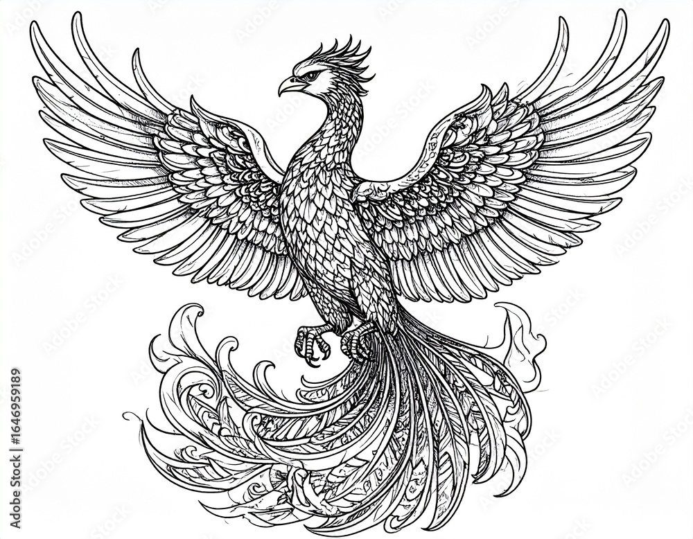 Obraz premium Phoenix tattoo design
