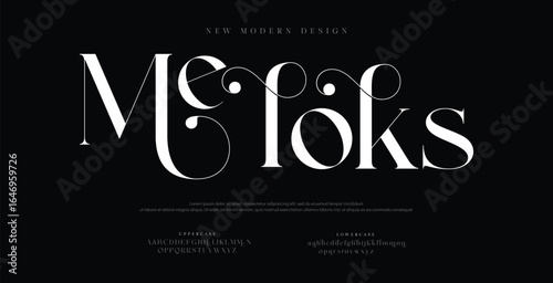 Meloks  luxury font alphabet logo. Typography beauty fashion elegant minimalist serif italic fonts decorative wedding vintage retro logos. vector illustration