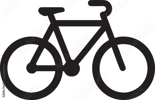 Bicycle silhouette vector isolated on white background. Cycling sport icon for design, print, and decoration.