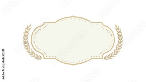 Elegant frame with laurel vector design for certificate award label banner and decorative element template
