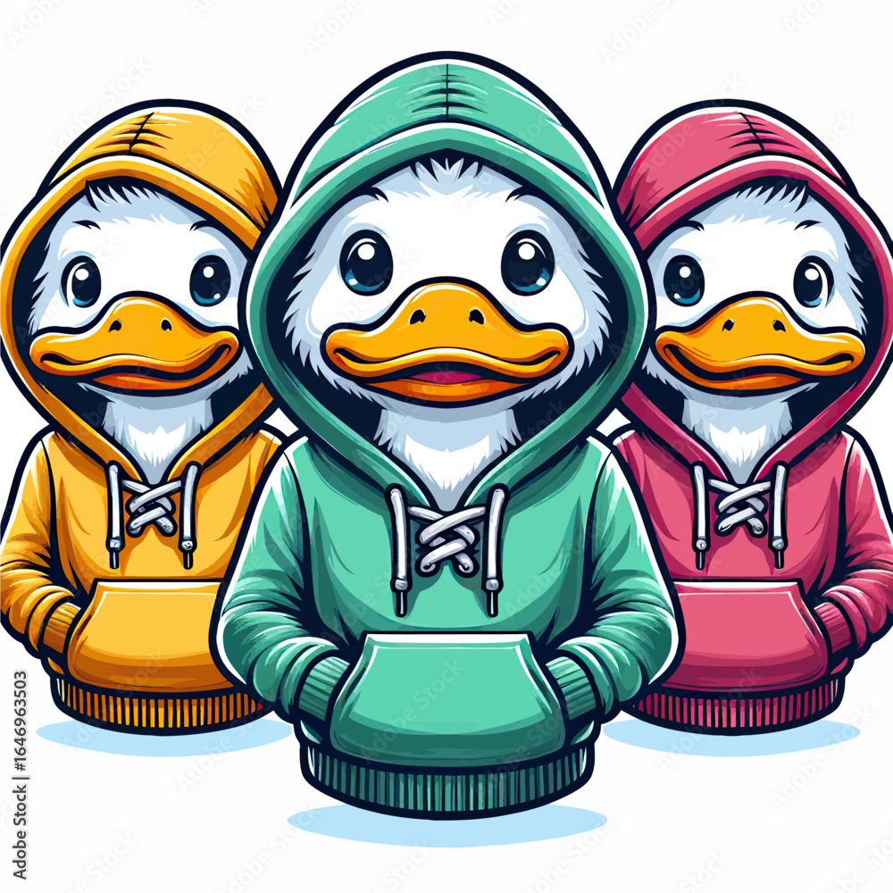 Fototapeta premium Duck in a hoodie (1)